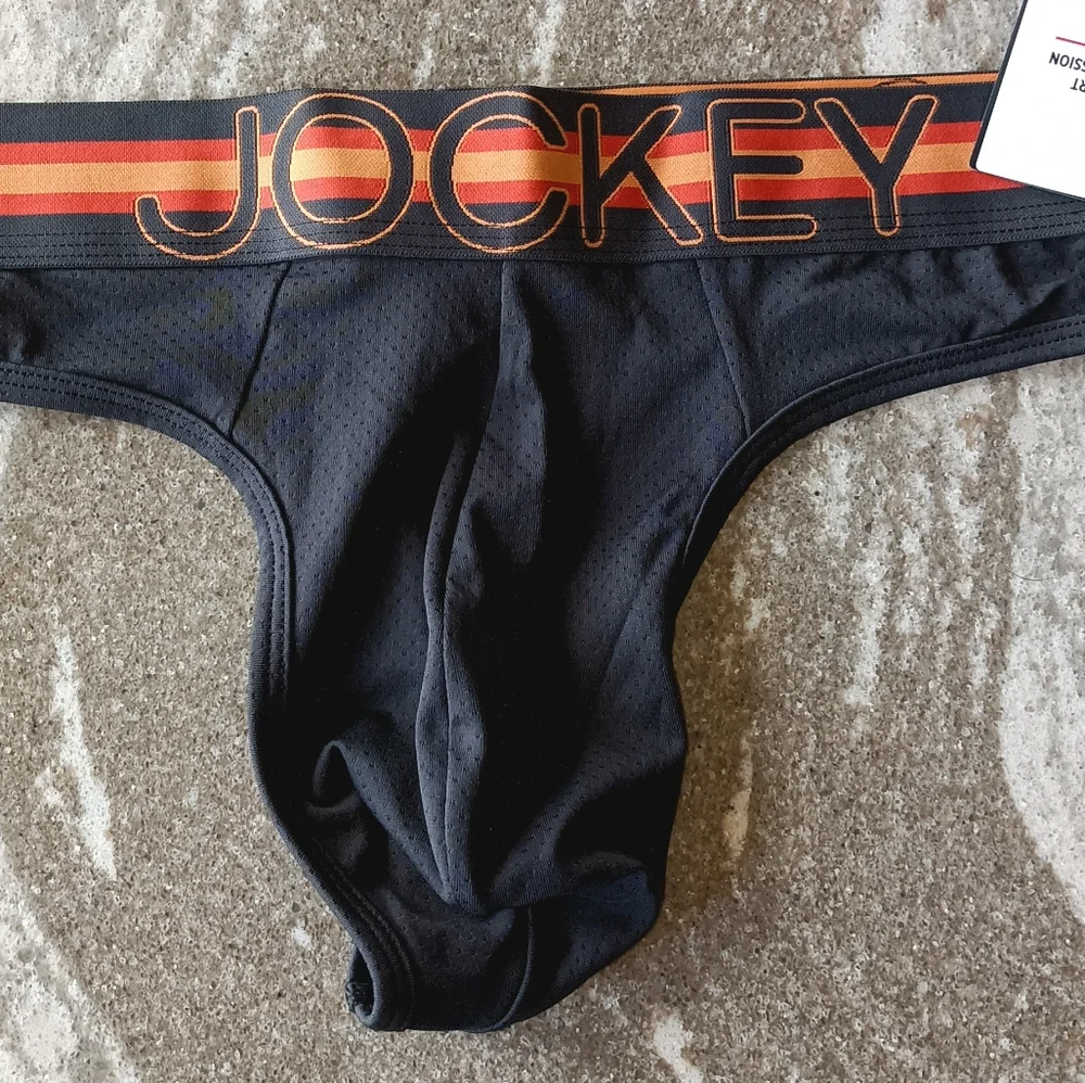 Jockey Sport Men's Stability Pouch Microfiber Thong Underwear New Size L…